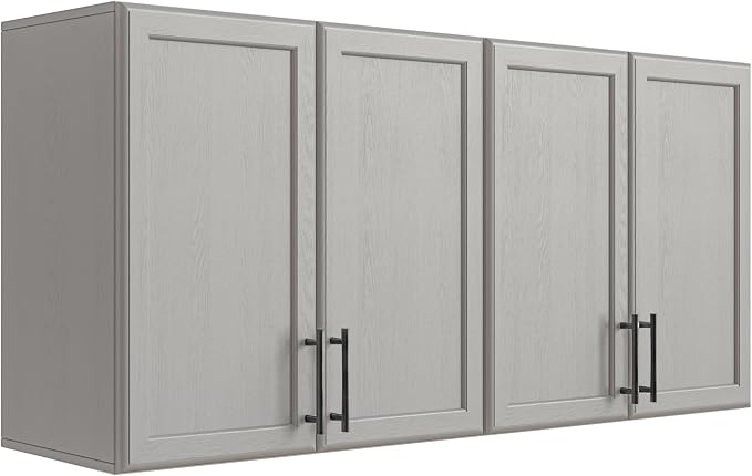 FIMELLO 47.2" W Wall Cabinets for Laundry Room, Kitchen Wall Cabinets, Hanging Cabinets for Wall, Bathroom Wall Cabinet, with Adjustable Shelf, Shaker Doors, Grey