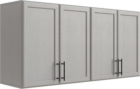 FIMELLO 47.2" W Wall Cabinets for Laundry Room, Kitchen Wall Cabinets, Hanging Cabinets for Wall, Bathroom Wall Cabinet, with Adjustable Shelf, Shaker Doors, Grey