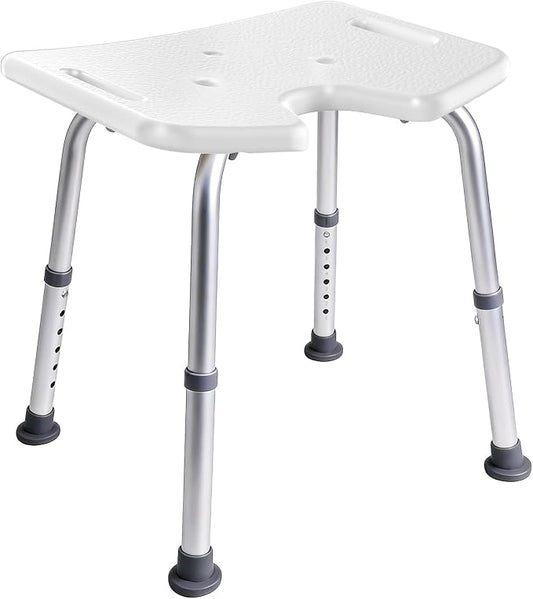 Shower Chair for Inside Shower, 400 lbs Shower Stool with Adjustable Height, Shower Seat for Inside Tub Bathroom Non-Slip Bench Bath Shower Chair for Elderly and Disabled, Adults,Seniors, White