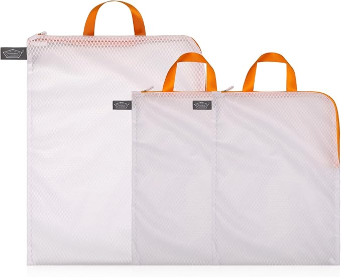 Laundry Bags Mesh Wash Bag, Washer Bag for Laundry Delicates, Orange Hanger | Garment Bags for Washing Machine, for Clothes, Suit, Coat, Dress, Pants, Bra, Sock, Tumble Dryer Safe