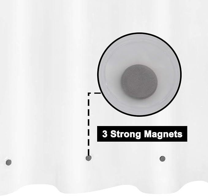 Barossa Design Frosted Stall Shower Curtain Liner with 3 Magnets 36 x 72 | 8G Heavy Duty PEVA, PVC Free, 7 Metal Grommets, Waterproof Plastic Shower Liner 36x72 inches for Small Bathroom Stall