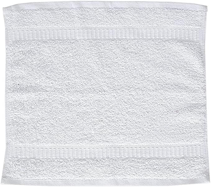 Premium White Washcloths Set - 480 Pack | 12x12 inches - Ultra Soft, Highly Absorbent - Cotton Wash Cloths - Machine Washable & Fingertips Towels (12x12, White - 480 Pcs)