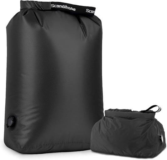 Travel Laundry Bag, Pump-free Vacuum Compression Dirty Clothes Bag, Large Reusable Waterproof & Washable Laundry Bag, Wet and Dry Bag, Ideal for Suitcases, Cruise Essentials (1 Pack) Black