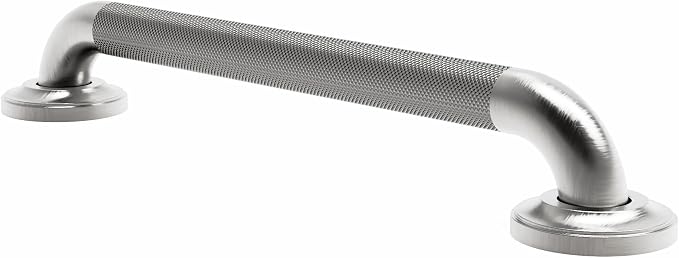 1-1/4" Knurled Grab Bar, ADA Compliant Bath Safety Shower Handrail, Bathroom Mobility Aid Handle for Seniors and Disabled, Heavy Duty 500lbs Support