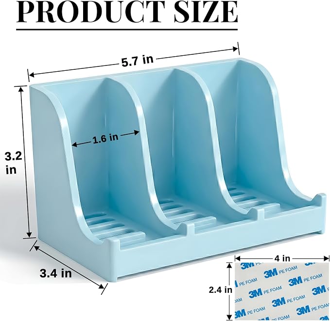 Soap Holder for Shower Wall, 3-Compartment Soap Dish for Shampoo, Conditioner and Body Soap, Fast Draining & Rust-Proof & Heavy Duty, Ultra-Strong Adhesive for Long-Term Bathroom Use & Freestanding