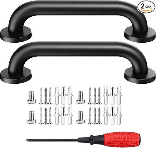12" Stair Handrail, Wall-Mounted Safety Grab Bar for Indoor & Outdoor Steps