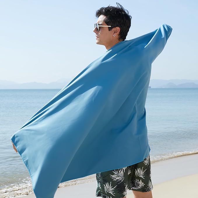 Rainleaf Microfiber Towel Quick Dry Camping & Travel & Gym Towel. Compact | Super Absorbent, Lightweight, Fast Drying. Suitable for Beach, Bath, Backpacking, Hiking, Swim.