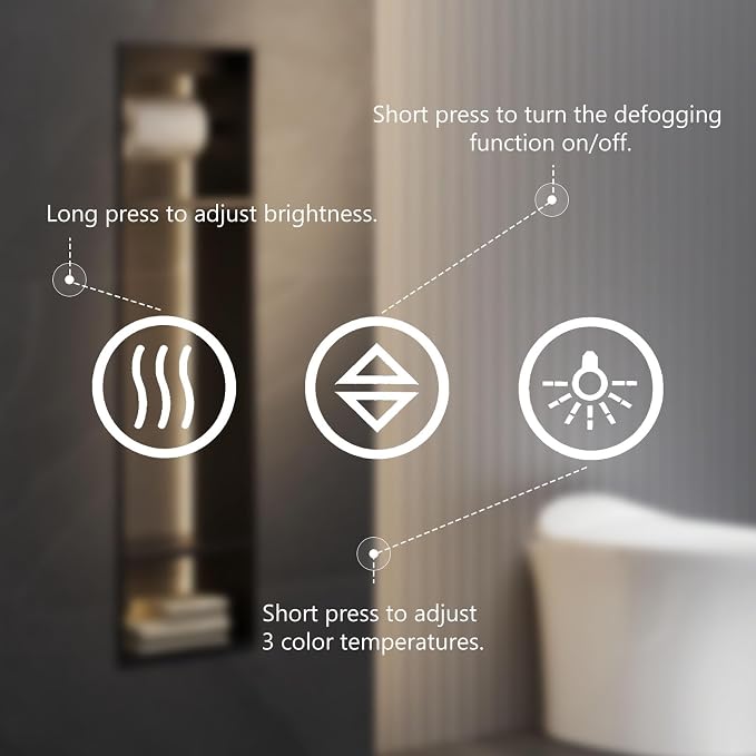 NEWBULIG Bathroom Mirror, Wall Mirror with Aluminum Alloy Thin Frame, Bathroom Mirrors for Over Sink, Bedroom, Living Room, Entryway