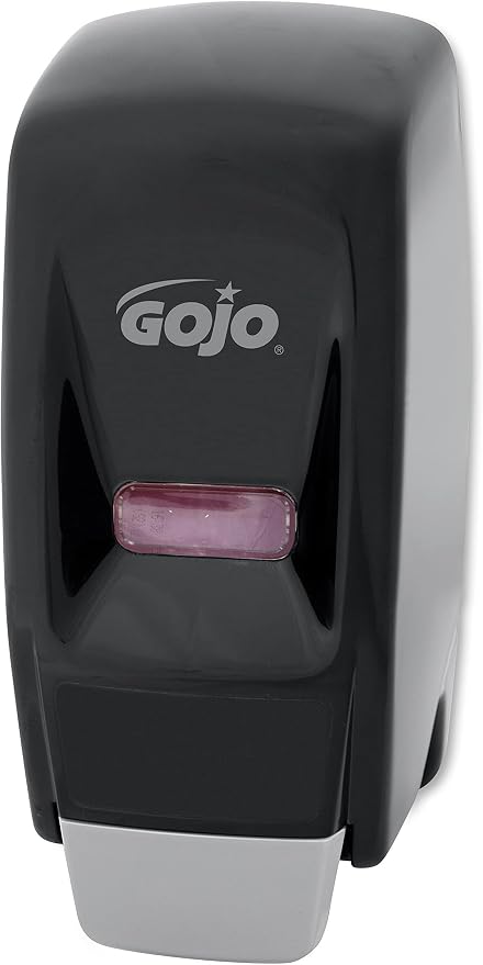 GOJO 800 Series Bag-in-Box Push-Style Lotion Soap Dispenser,Black,for 800 mL Lotion Soap Refills - 9033-12,(Pack of 12)
