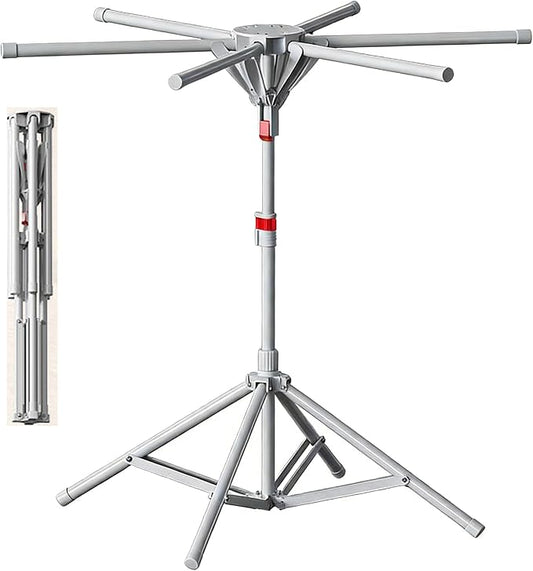 Laundry Rack Clothes Drying Rack Outdoor Portable Foldable Collapsible Hanging Dry Rack, Grey