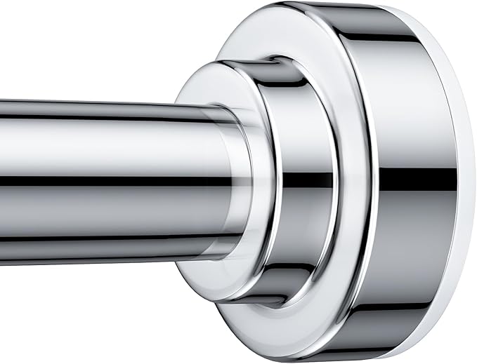 TEECK Shower Curtain Rod, 32-68 inch Adjustable Spring Tension Curtain Rod, Never Rust Anti-Slip Shower Curtain Rod for Bathroom, No Drilling, Never Collapse, Easy to Use, Silver