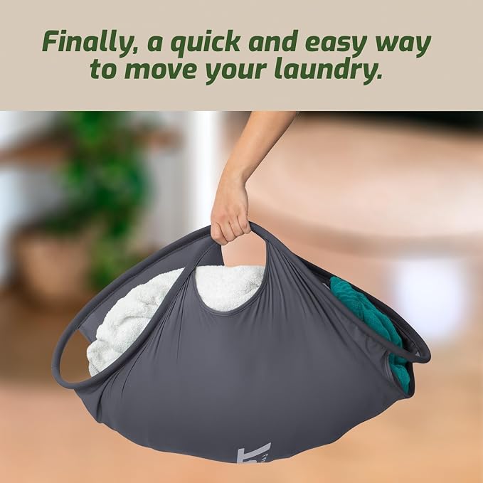 Collapsible Laundry Basket for Washer & Dryer (Grey, Small)