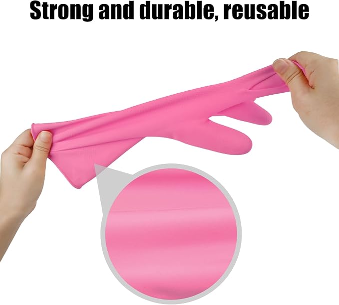 Rubber gloves dishwashing 2 or 4 Pairs for Kitchen,Cleaning gloves for household Reuseable.