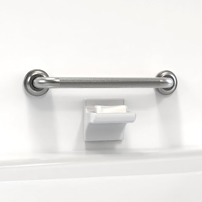 1-1/4" Knurled Grab Bar, ADA Compliant Bath Safety Shower Handrail, Bathroom Mobility Aid Handle for Seniors and Disabled, Heavy Duty 500lbs Support