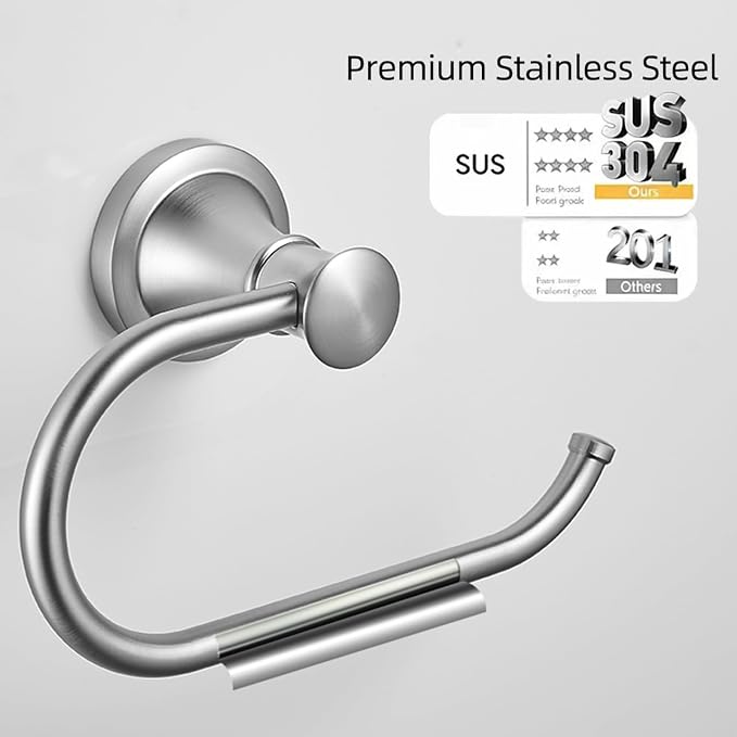 Brushed Nickel Toilet Paper Holder - Wall Mounted | Rustproof Bathroom Accessory, Durable Wall Mount Roll Hanger for Toilet Tissue，Rotary Toilet Paper Reel European