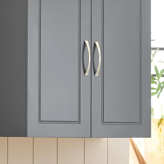 SoBuy Wall Cabinet Laundry Room, Medicine Cabinet for Bathroom Kitchen Garage,Floating Cabinet Hanging Storage with Adjustable Shelf, Grey FRG231-DG | Floating Wall Storage Cabinet With Adjustable Shelf, All-Match Bathroom Cabinet For Various Home Stor...