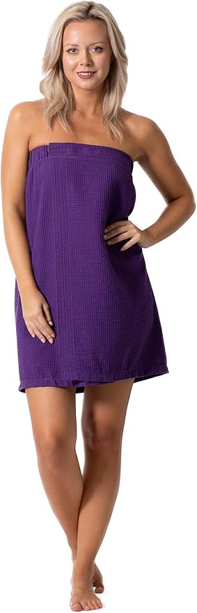 Women’s Waffle Spa Body Wrap with Adjustable Closure