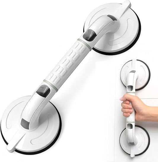 Upgraded Version Grab Bars for Bathtubs and Showers Suction Grab Bar, Heavy Duty Safety Shower Grab Bars for Seniors and Elderly, Handicap Bars for Bathroom Waterproof, White