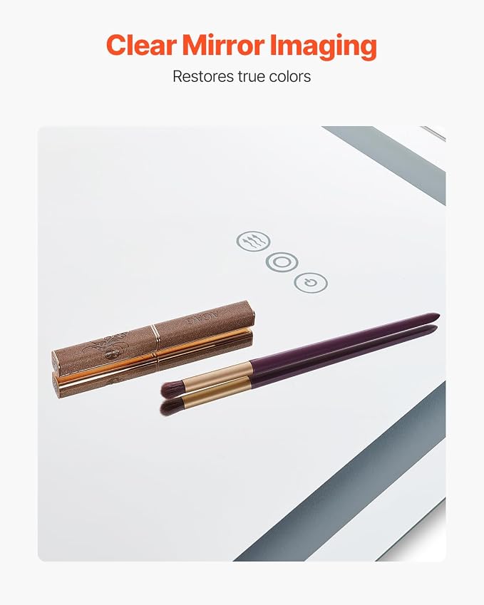 VEVOR LED Bathroom Mirror, 36" x 72" LED Bathroom Vanity Mirror with Frontlit and Backlit, Anti-Fog Memory Mirror with Lights, Stepless 3 Colors Temperature Dimmable Bathroom Mirror, Wall Mounted