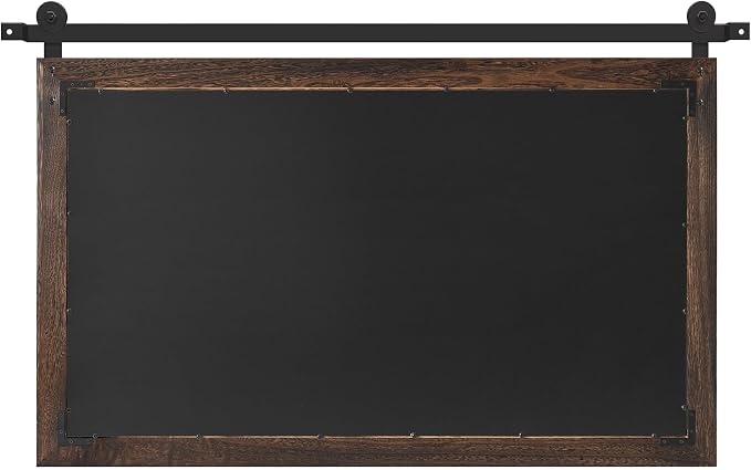 COGOOD Farmhouse Bathroom Mirrors for Over Sink - 22 x 30 Black Brown | Rustic Barn Door Wood Framed Vanity Mirror for Entryway, Living Room, Bedroom, Dresser Wall Decor