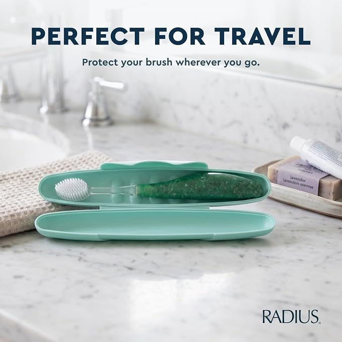 RADIUS Toothbrush Travel Case for Standard Brush, BPA-Free Recycled Plastic, Portable for Bathroom, School, Home, Camping (White, 8.25H - 1.38W - 1.75L (in))