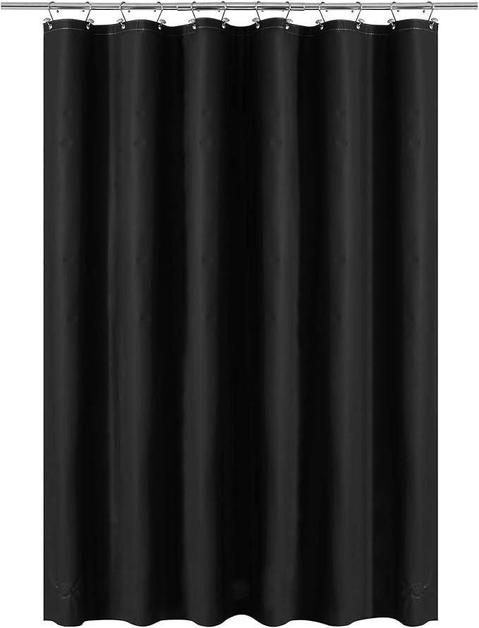 Barossa Design Black Shower Curtain Liner Standard Size | Premium PEVA, BPA & PVC Free, No Chemical Smell, Metal Grommets, Lightweight Shower Curtain with 3 Magnets for Bathroom