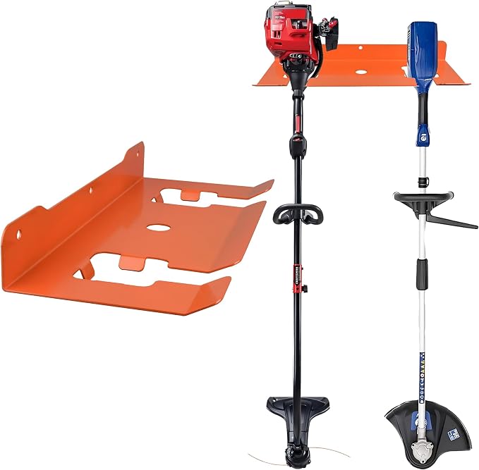 MUTUACTOR Weed Eater Hanger,Large Opening Heavy Duty Weedeater Rack Wall Mount,Weedeater Trimmer Rack 2 Slots for Hanging Yard Tools, Trailer Garage Wall Chainsaw,Lawn Equipment