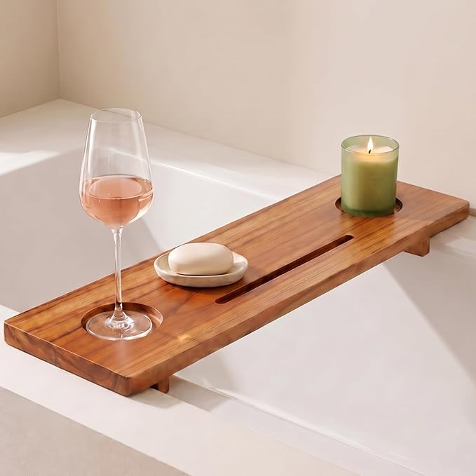 Fjord 29" Premium Teak Bathtub Tray for Small & Standard Tubs