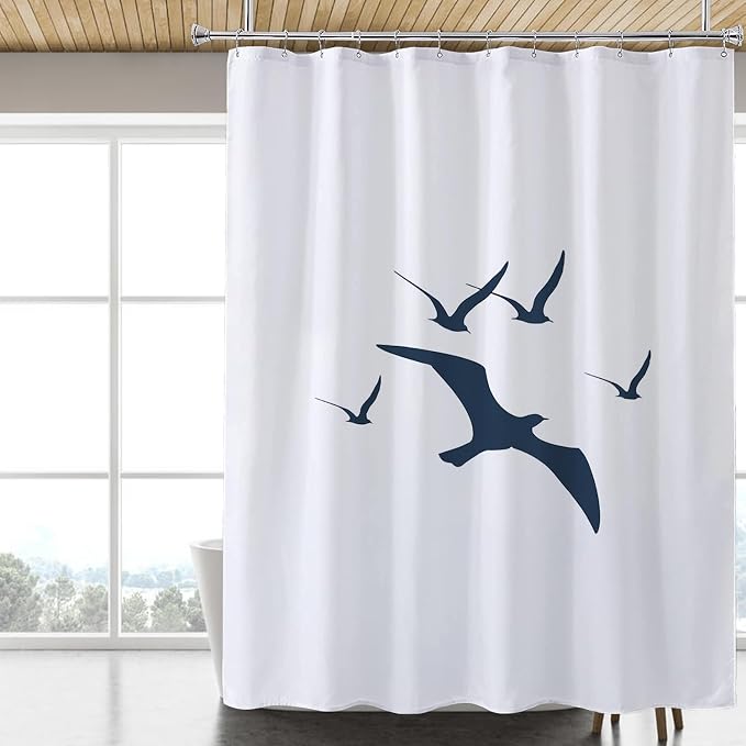 LLSCL Fabric Shower Curtain Liner with Magnets, Waterproof Hotel Quality, 72 x 72 Machine Washable