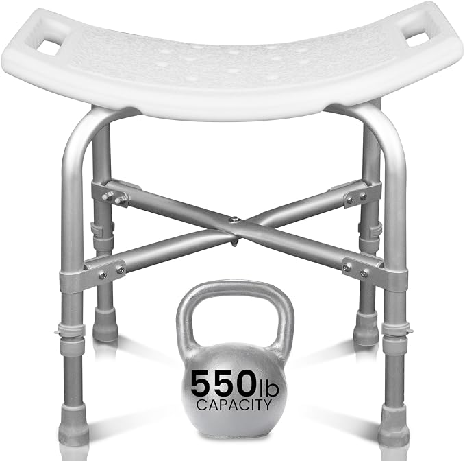 Vive Heavy Duty Bariatric Shower Chair | Bath Stool & Bathtub Seat for Inside Tub Elderly, Seniors, Handicap & Disabled Adults- Non-Slip, Adjustable, Supports 550 lbs