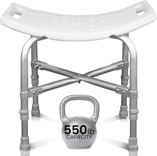 Vive Heavy Duty Bariatric Shower Chair | Bath Stool & Bathtub Seat for Inside Tub Elderly, Seniors, Handicap & Disabled Adults- Non-Slip, Adjustable, Supports 550 lbs