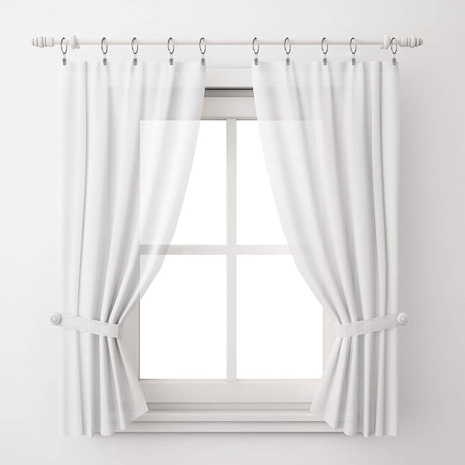Lansian 44 Pack Curtain Rings with Clips Hooks 1.26 in Diameter Rustproof | Metal Stainless Steel Drapery Rings for Tension Rod Bracket Eyelets Decorative Hanger, Fits 1 in Rods, Matte Silver