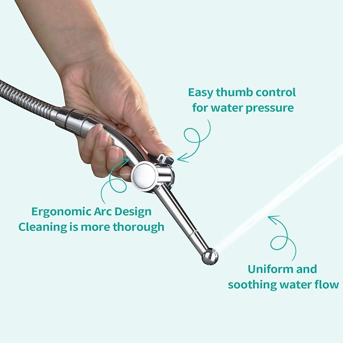 BARROCK Bidet Sprayer for Existing Toilet, Advanced Handheld Ergonomic Jet Spray Set with Precision Water Pressure Control for Muslim Shower/Feminine Hygiene/Pet Cleaning, Chrome