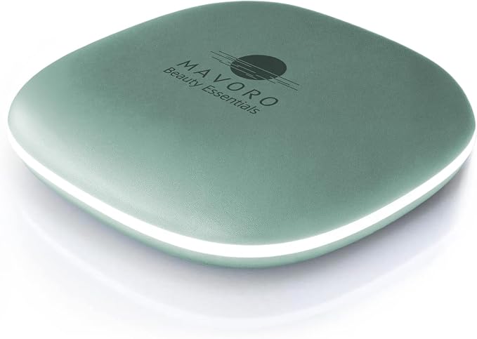 LED Lighted Travel Makeup Mirror 1x/10x, USB-C Rechargeable (Serene Mint)