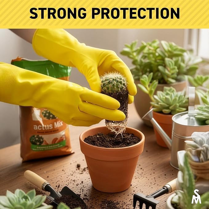 SteadMax 3/6 Pairs Cleaning Gloves, Reusable Natural Rubber Dish Gloves, Non-Slip Gloves for Kitchen and Household