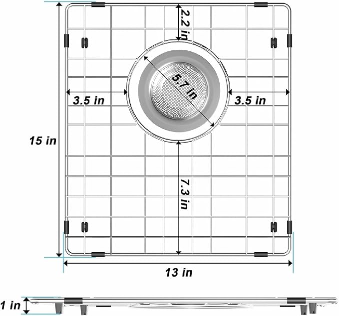 2Pack Sink Protector Grid 13" x 15", Stainless Steel Sink Protectors for Kitchen Sink, Rust Resistant Sink Grate for Bottom of Kitchen Sink with Sink Strainers