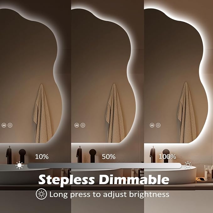 Backlit Mirror Bathroom, 24x32 Inch LED Bathroom Vanity Mirror | 3 Colors, Dimmable, Anti-Fog, Memory Function, Horizontal/Vertical, Al Alloy Lampshade, HD Glass, Rust-proof Treatment, UL