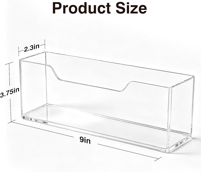 Kordory Clear Acrylic Vertical Guest Towel Holder, Medium Napkin Holder | Waterproof Splash Resistant, Fits Disposable Hand Towels, Ideal For Bathroom, Kitchen, Dining Table, Home, Hotel & Office