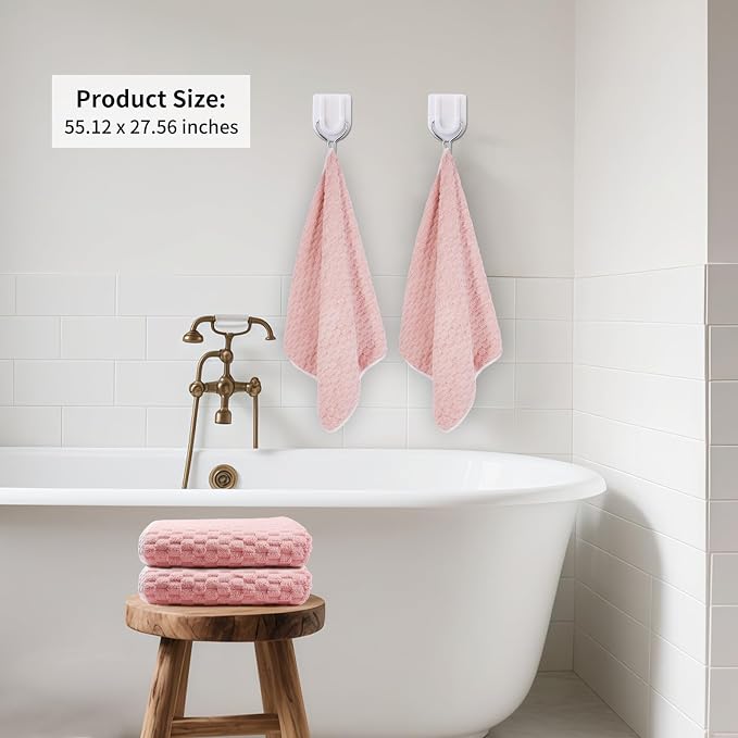 Bath Towel Large,55 x 27 Inches,Ultra Soft and Breathable Bathroom Towel, Lint-Free, Quick Dry,Skin-Friendly and Lightweight,Perfect for Bathroom, Shower, Gym and Beach (4, Pink)