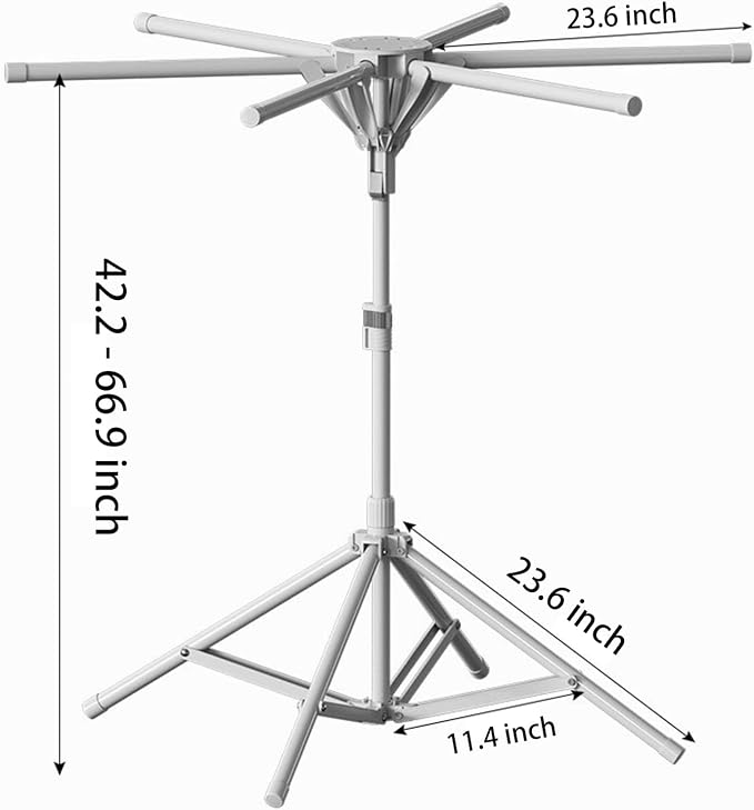 Laundry Rack Clothes Drying Rack Outdoor Portable Foldable Collapsible Hanging Dry Rack, Grey
