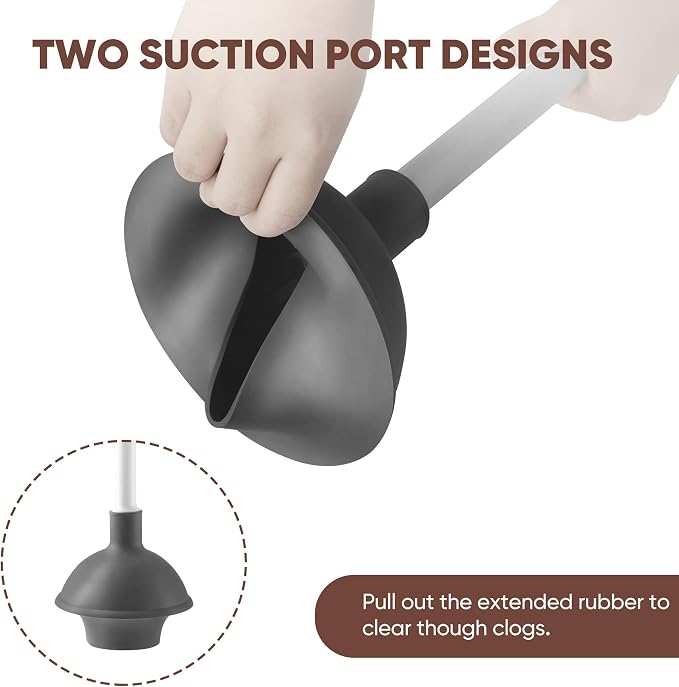 Eyliden Toilet Plunger and Brush Set, 2-in-1 Compact Holder, White | Unclogs Toilets, Deep Cleans Bowls, Nylon Bristles, Rubber Cup, Durable Plastic Caddy, Space-Saver, Bathroom Cleaning Tools