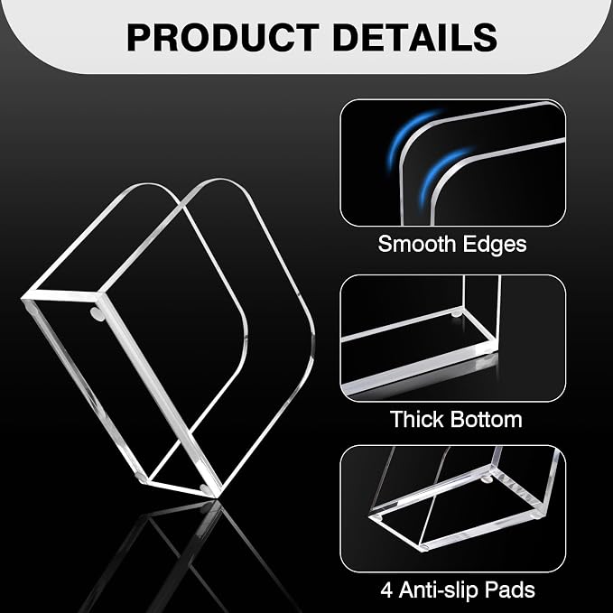 Kordory U-shaped Acrylic Napkin Holder for Kitchen Table, Home, Restaurant | Thicker Vertical Napkin Holder, Modern Paper Napkin Holders, Dinner Table Guest Napkin Holder for Hotel, Bar