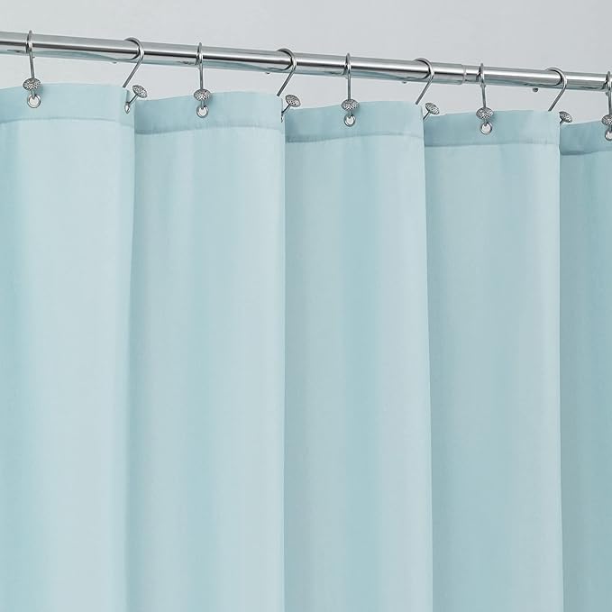 ALYVIA SPRING 72x74 Long Waterproof Fabric Shower Curtain or Liner Blue | 3 Magnets, Soft Cloth & Hotel Quality, Machine Washable, Light-Weight, Long Size