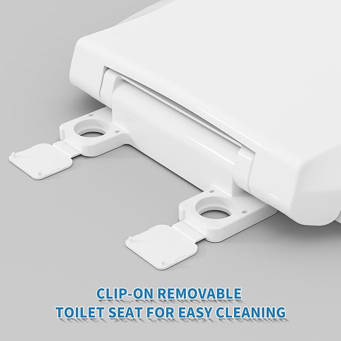 Hibbent Potty Training Toilet Seat, Built-in Magnetic Seat, Lid with Oval Cover, Never Loosen and Slow Close Convertible Toilet Seat for Kids, Adult and Child (White, Round)