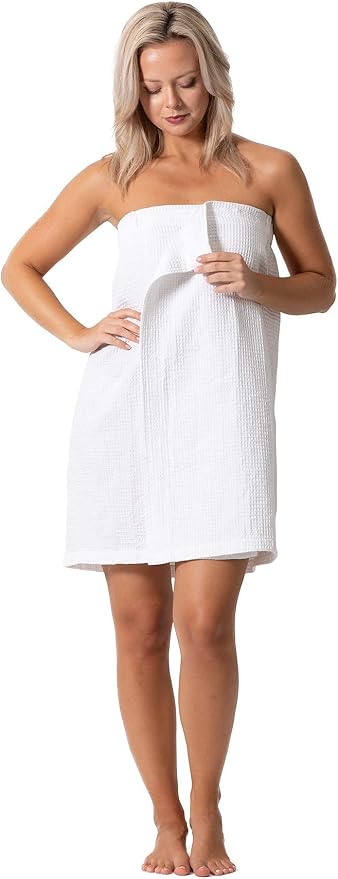 Women’s Waffle Spa Body Wrap with Adjustable Closure