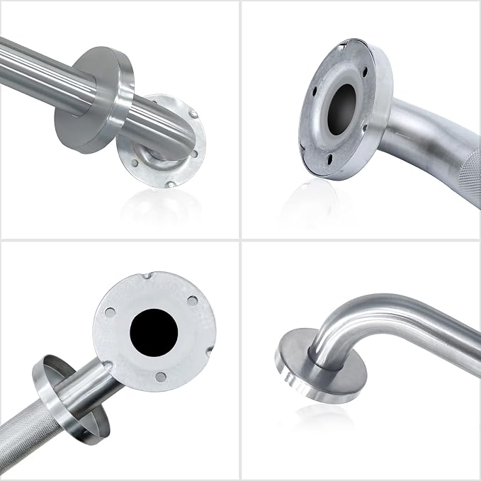 2 Pack Grab Bars for Bathroom, 18 Inch Chrome Stainless Steel Shower Grab Bar, Concealed Screw Balance Assist Safety Bath Handrail, 500lbs Support Shower Handle for Handicap, Elderly, Injury