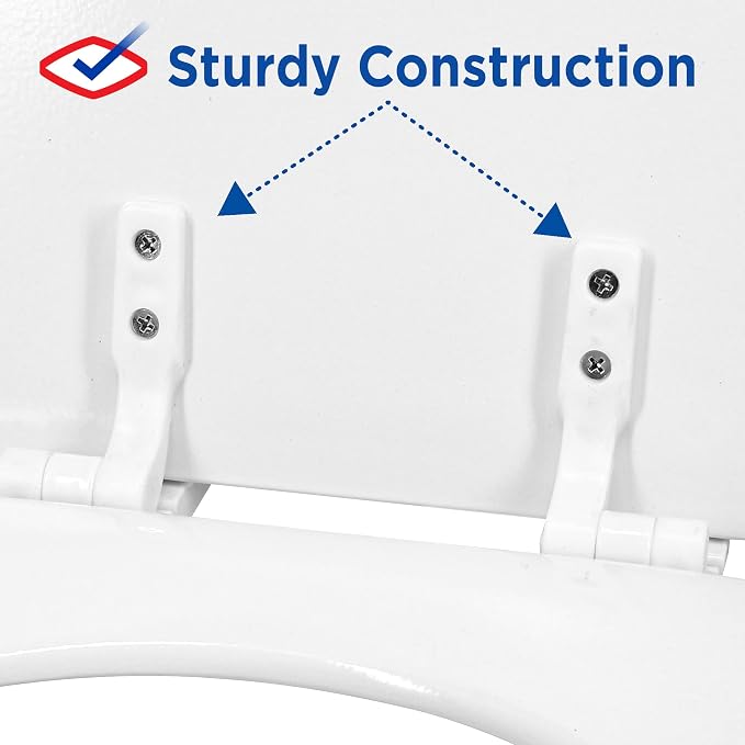 Clorox Round Wood Toilet Seat with Easy-Off Hinges-Wiggle Free Design ‎16.54 x 16.5 x 0.99 inches