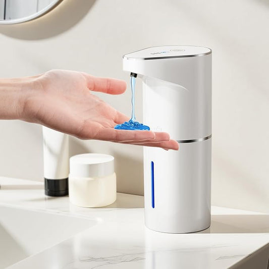 Fantictas Automatic Liquid Soap Dispenser, 3 Levels for Kitchen and Bath | For Hand and Dish Soap, Responsive Sensor, Type-C Charging, 90-day Use, Wall Mountable, IPX5 Waterproof, 350ML, White Gel