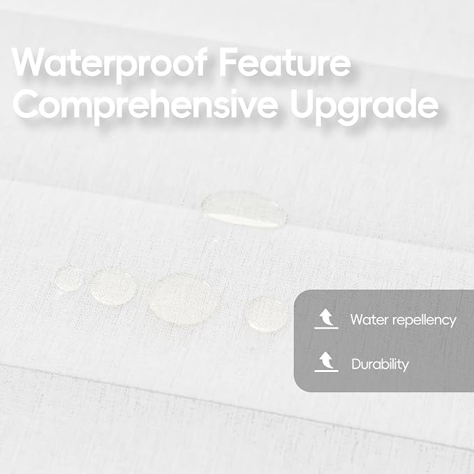 AJAZZ Magnetic Folding Shower Curtains Fabric Polyester Material Waterproof Shower Curtain Suitable for Family Hotel Homestay (White,77" W x 72" L) 1 Panel