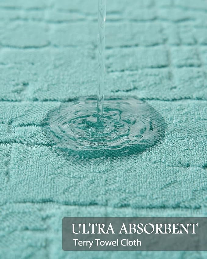 AMOAMI-Bath Mat-Absorbent Quick Dry Bathroom Floor Mats-Washable Rubber Backing Bath Mats for Bathroom Rugs Fit Under Door-Bath Rug for in Front of Sink Bathtub Shower Room, Lake 24''x70''
